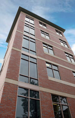 Crescent Parking Garage Pre-Cast Thin Brick Example